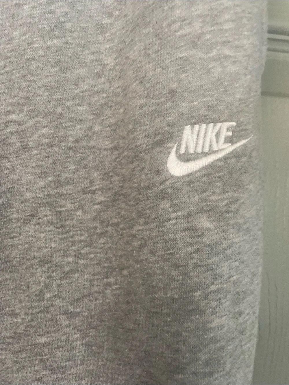 Nike Men's Gray Sweatpants Joggers with White Accents